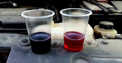 масло в АКПП старое и новое